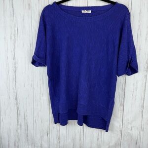 Eileen Fisher cobalt blue linen cotton top